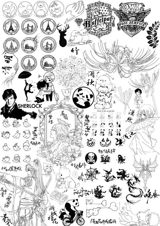 密集恐惧症慎入,橡皮章素材a4排版(*^__^*)嘻嘻