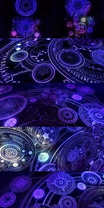 3d全息蓝色梦幻粒子视频素材