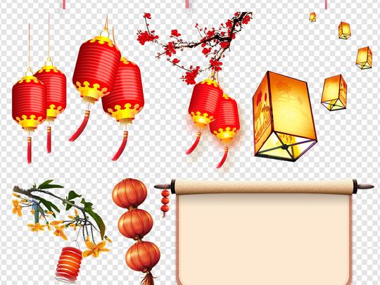 中国风新年新春元旦节灯笼喜庆素材