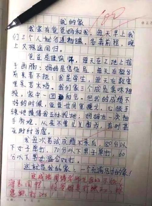 小学生满分作文《我的家》走红,语文老师都给跪了