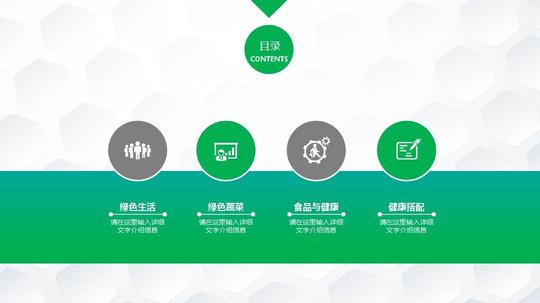 最新漂亮绿色健康饮食保健养生适用于创业投资商业融资项目推广等通用