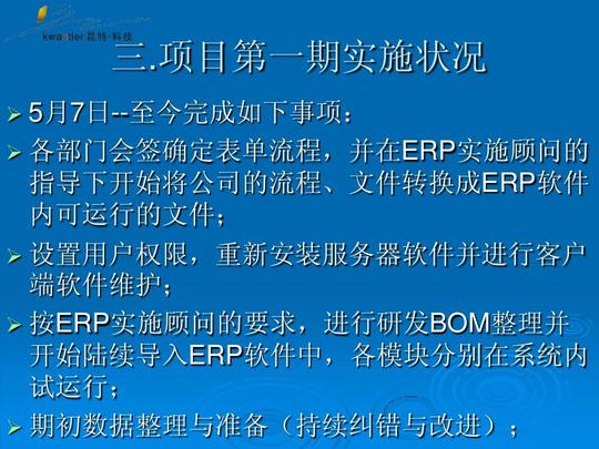 erp项目第一阶段里程碑小结报告-肖家喜ppt