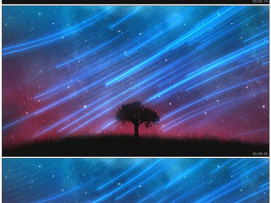 梦幻许愿树流星雨led背景视频