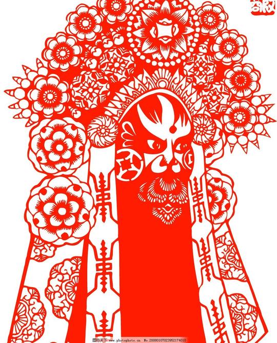 京剧剪纸28整套京剧剪纸传统文化民间艺术矢量素材其他人物