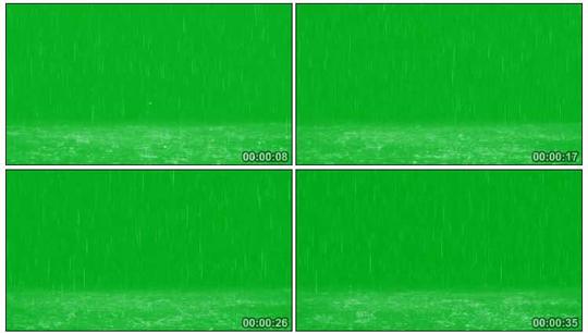 下雨雨点绿屏抠像特效素材