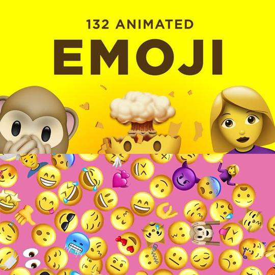 ae模板-132个表情符号搞笑快乐社交网络emoji表情动画+视频素材