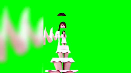 美美哒绿布素材走一