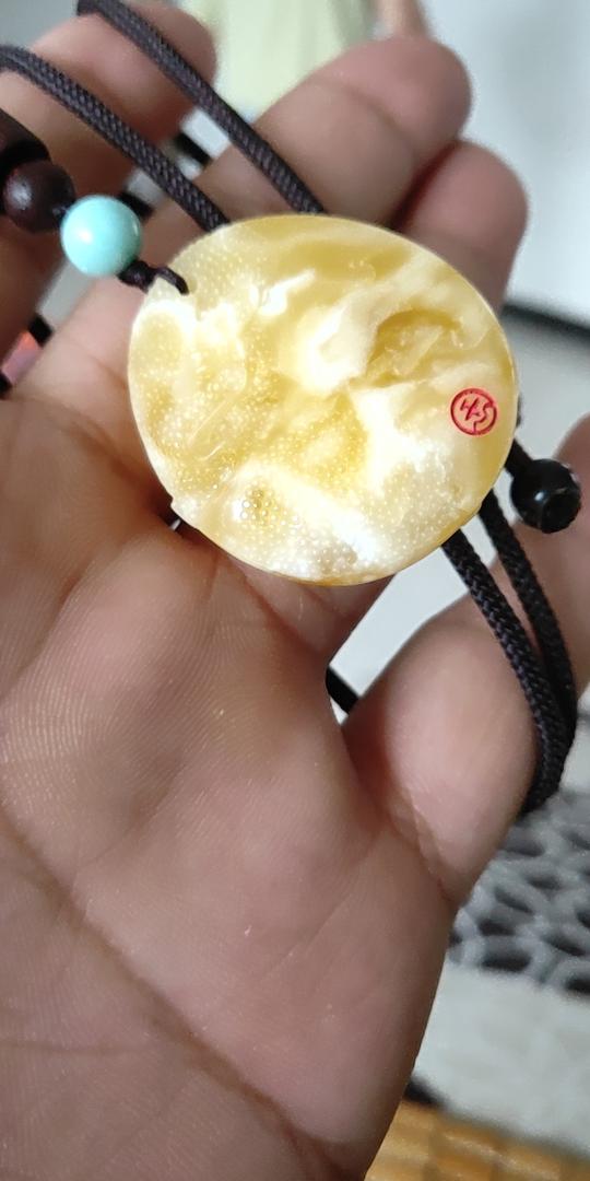 天然蜜蜡雕刻件求佛，王海笑作品！8.5克