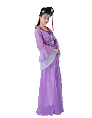 仙女古代服装女款古装仙女古筝演出服汉服民族服演出服古典舞服紫色