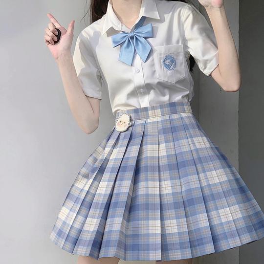 jk制服裙正版一套衬衫百褶格裙学生装原创上衣儿童套装基础款中牌
