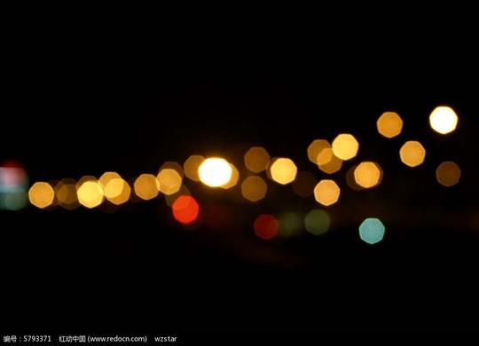夜色彩色灯光模糊背景素材