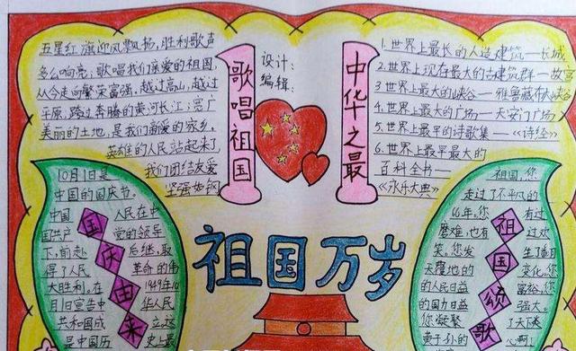 庆祝建国70 周年手抄报内容