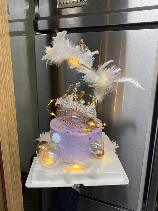 网红定制女神闺蜜羽毛超仙纯动物奶油生日蛋糕公主女孩大连同城