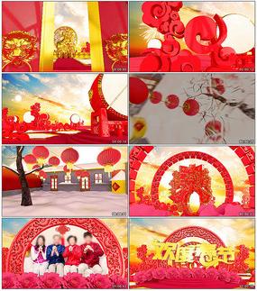 原创设计稿视频素材/片头片尾/ae模板节日视频2019猪年企业大拜年p