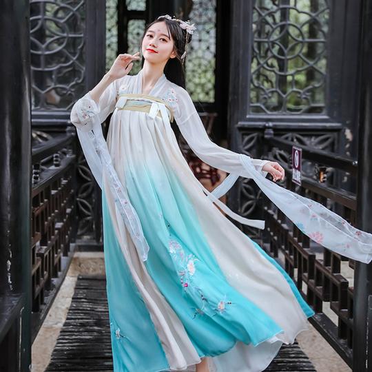 画皮汉服女中国风夏季仙气襦裙飘逸仙女齐胸樱花6米大摆超仙古装