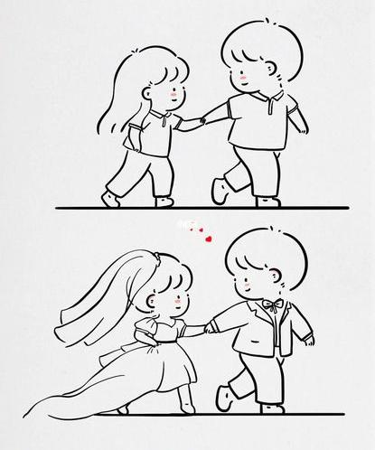 简笔画情侣人物视频(简笔画情侣教程素材)