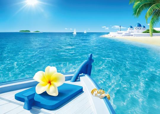 希腊的海洋风景-素材公社tooopen.com