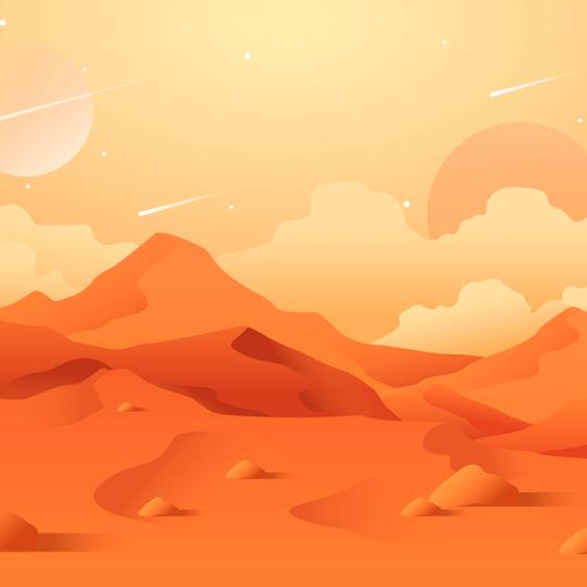 扁平风格彩色火星背景矢量素材epsai