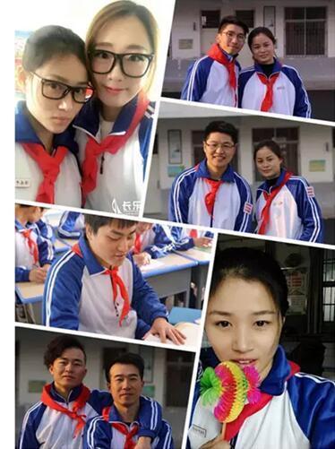 长乐80后小学内办怀旧同学会穿校服系红领巾