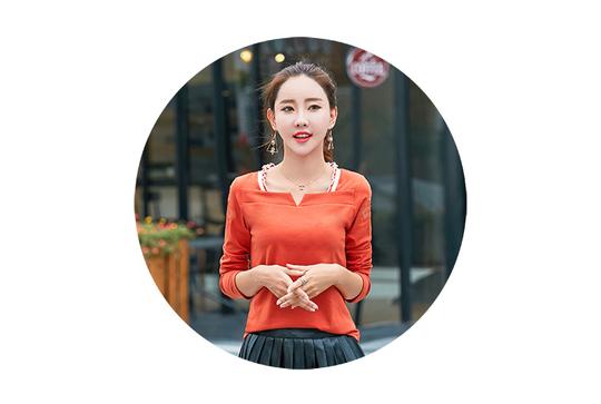搭歌2018春新气质一字领长袖t恤女装套头显瘦百搭女士上衣6080-l