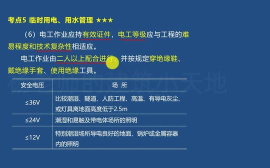 2021年二级建造师-建筑工程管理与实务-教材精讲-(48)临时用电、用水管理