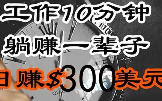 工作10分钟巧妙赚钱策略赚300美元副业兼职在家创业干货分享