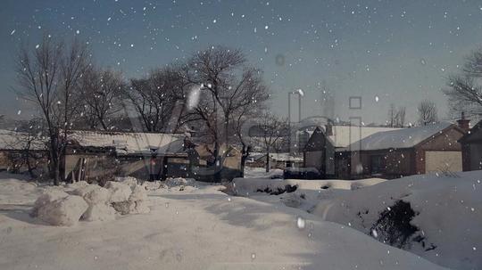 改革开放前旧社会农村下雪_1920x1080_高清视频素材
