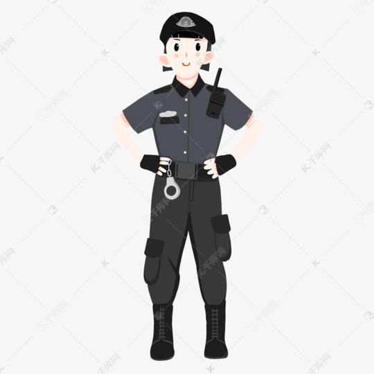 卡通可爱的刑事警察