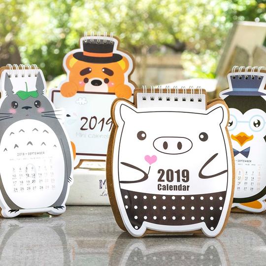 月历翻页倒数计划表家用新年圣诞2019日历桌面可爱台历客厅男士