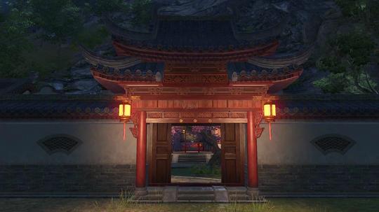稀有3d古风大门庭院背景_1920x1080_高清视频素材下载