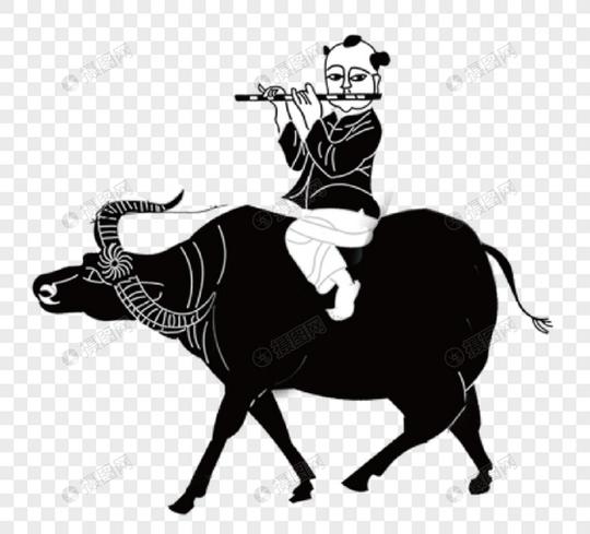 中国牧童吹笛