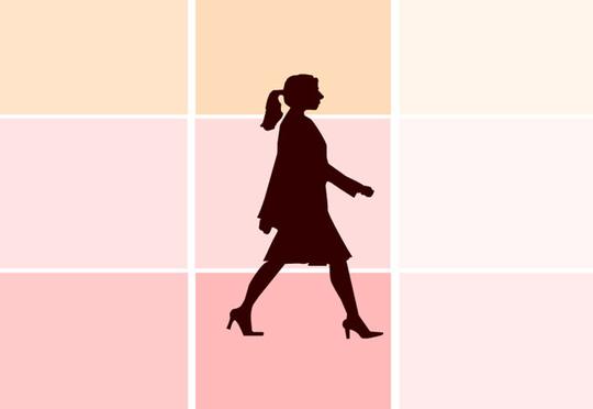 职业女性走路flash矢量动画_矢量素材,粉色背景,职业女性,走路姿势
