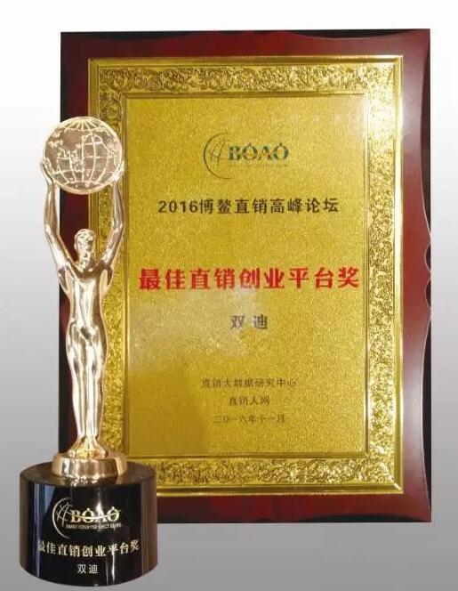 实力成就荣誉双迪荣膺"最佳直销创业平台"