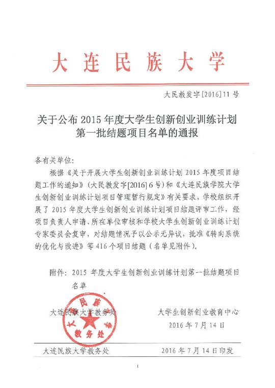 2015年度大学生创新创业训练计划第一批结题项目名单-经济管理学院