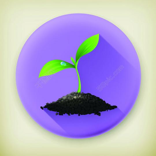 彩色卡通植物发芽图标素材模板免费下载_eps