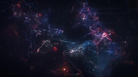 569唯美绚丽蓝色粒子宇宙星空星云科技科幻动态视频背景素材酒吧民族舞蹈牡丹花开婚礼晚会开场