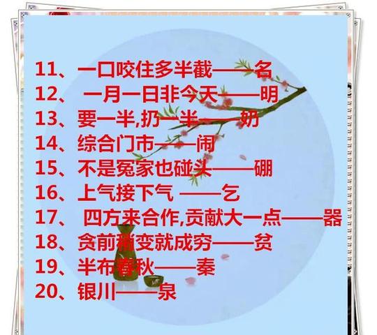 大开眼界,100道开发孩子智力的"猜字谜"问题,家长不会