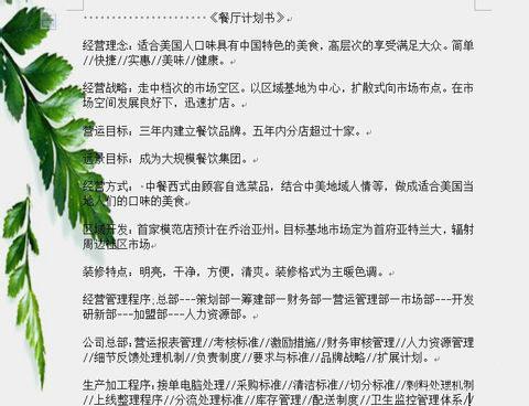 投资项目计划书