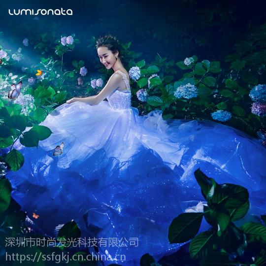 新品发布智能夜光婚纱震撼来袭光之精灵发光婚纱光纤婚纱礼服