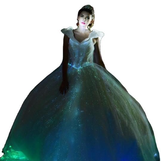 发光光纤婚纱夜光led婚纱宋茜同款面料智能app控制结婚新娘礼服