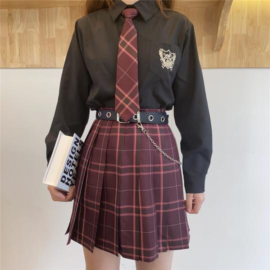 沙华jk制服裙套装全套现货正版中牌女学生日系高腰百褶裙两件套夏