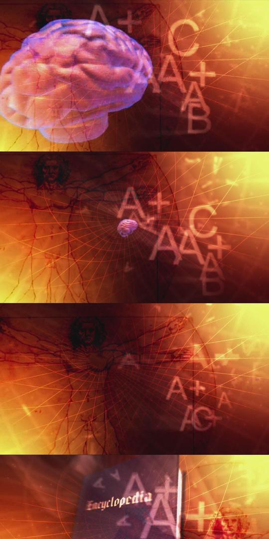 [原创]科学类字母书籍大脑视频素材
