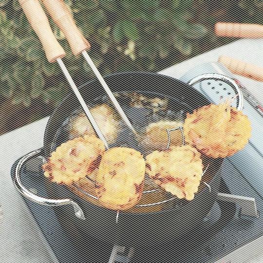 创业小吃油炸模具萝卜丝饼油端油墩油饷油糍炸油粑粑工具六角糕勺