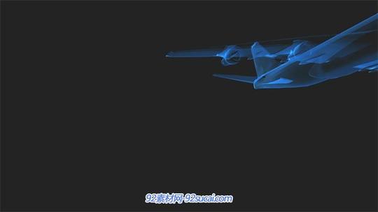 强大3d技术建模构建透视飞机滑翔飞过视频素材