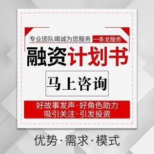 撰写商业投资融资创业项目计划书招商策划方案广州可行性研究报告