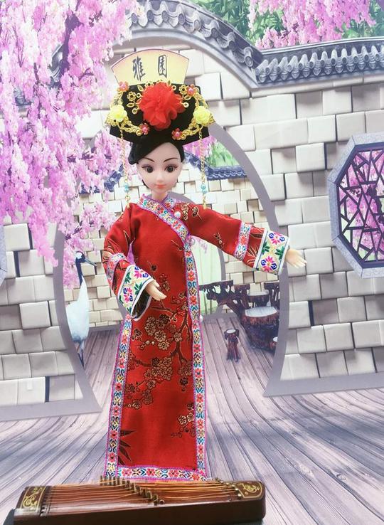 古装娃娃清朝满族格格旗装旗袍格格帽子拉翘清宫头饰还珠格格旗头