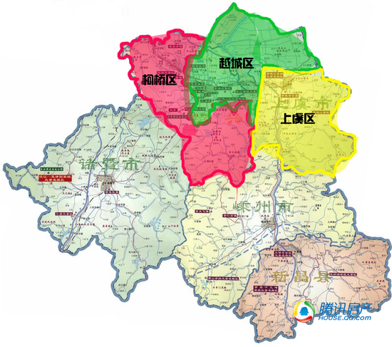 规划调整后,绍兴市由下辖一区五县(市)变为三区三县(市),市区面积