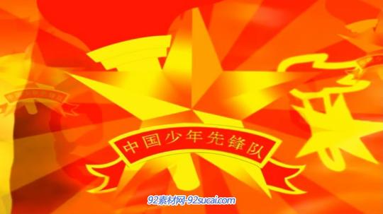 视频素材中国少年先锋队飘动的红领巾