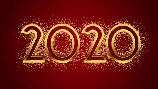 金色闪闪发光的2020矢量素材(eps/png)