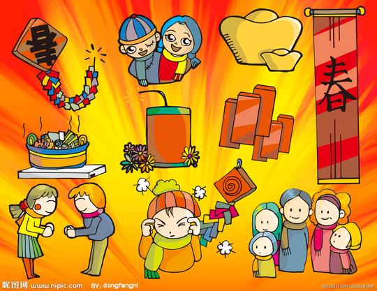 唯美卡通素材图片之春节卡通素材源文件|新年|春节|节日素材图片推荐